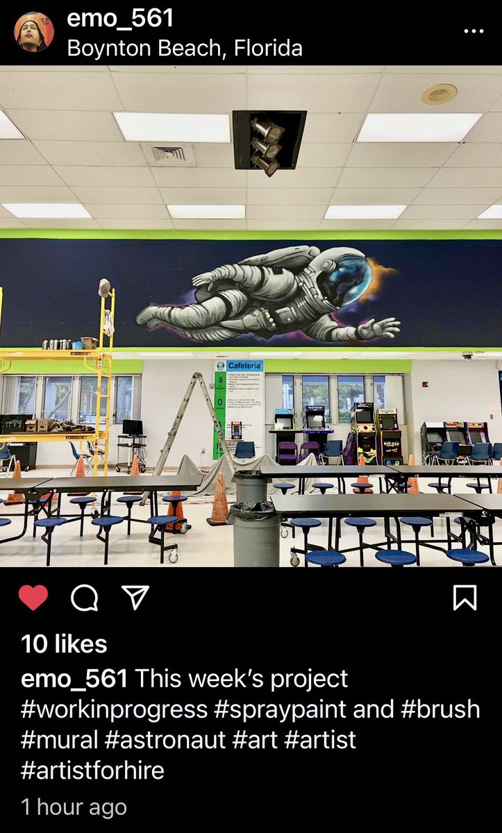 Day 1 is in the books of our new piece of art at Christa McAuliffe. Excited to see what Day 2 brings. Stay tuned….
#mural #art #astronaut #challengerssoar