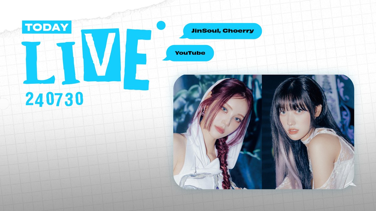 ARTMS
TODAY LIVE with JinSoul, Choerry

🗓️07.30 21:00 KST

youtube.com/@official_artms

#ARTMS #OURII
#JinSoul #Choerry