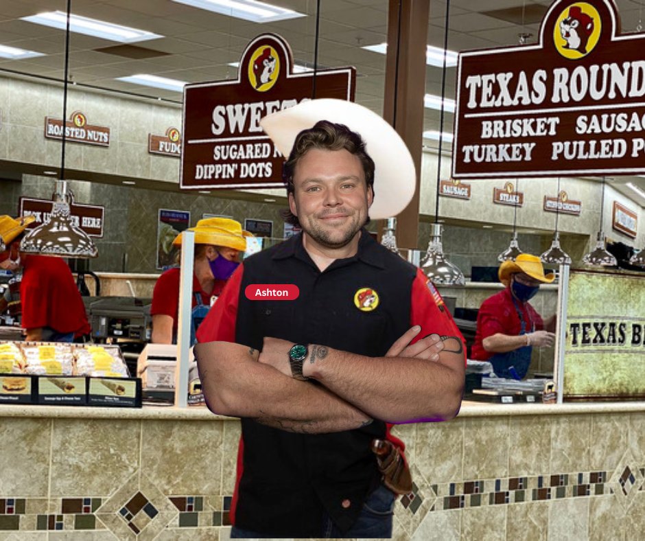 went to buccees and the employee looked at me like this after he yelled "fresh brisket on the board!"