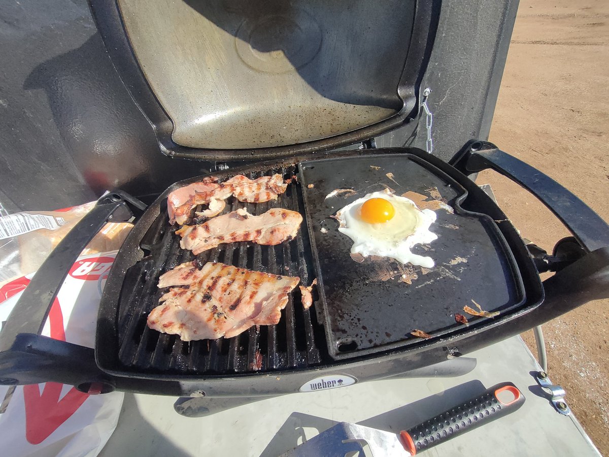 Breakfast tailgating just became much easier thanks to the <a href="/WeberGrills/">Weber Grills</a> baby q half plate