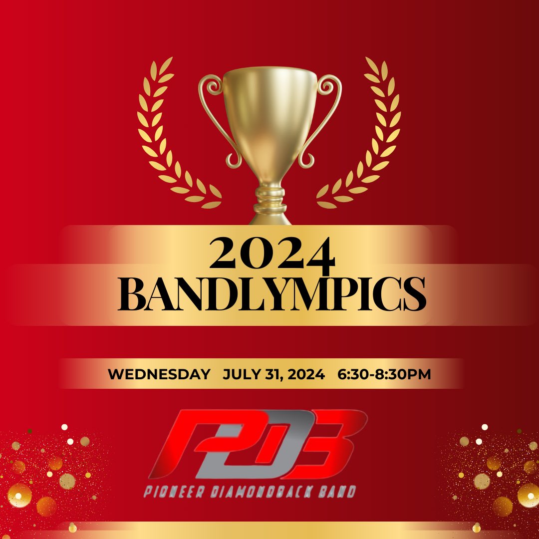 Calling all current members and alumni!

The annual PDB Bandlympics will be on Wednesday July 31st 6:30-8:30pm at the SPHS Band Hall. 

Who will be this year’s winner??? 🏆