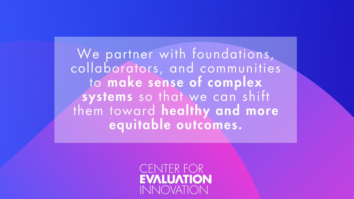 At CEI, we've always worked on complexity and systems change as a topical area.

Now, we've added it as a strategy.

Learn more about how we engage with and leverage systems change for racial equity and justice here: evaluationinnovation.org/strategies/sys…