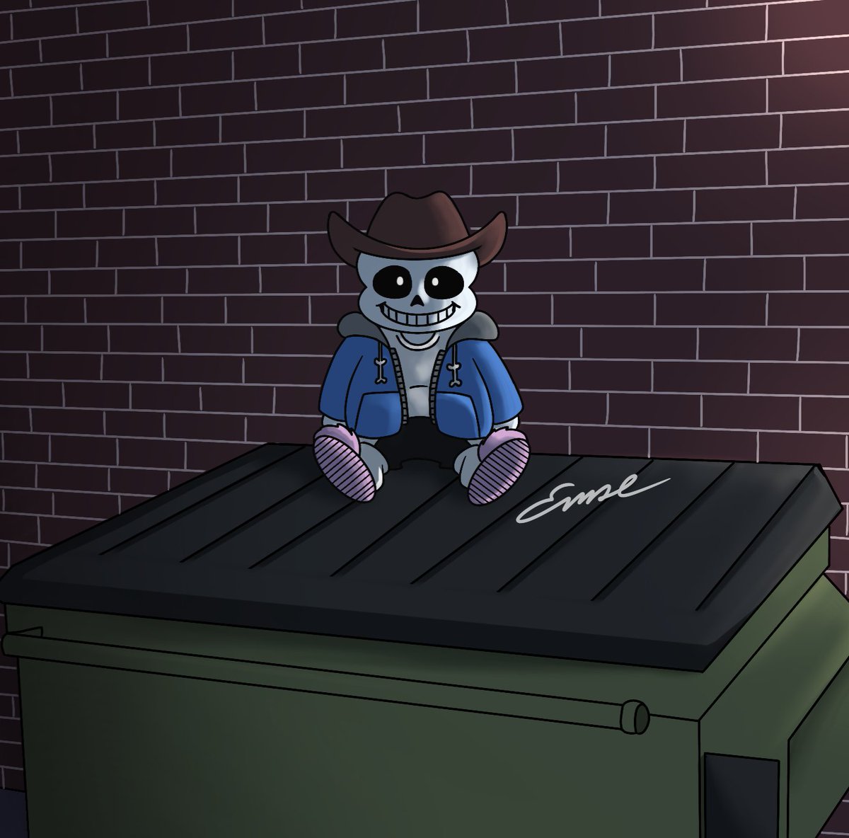 Local texan skeleton baby sits on garbage
Bonus points if you know what game this is 
#undertale #sansundertale #undertalesans #sans