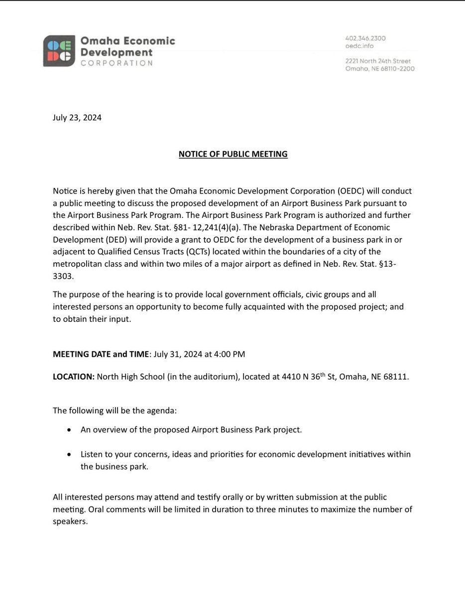 FYI: for anyone interested in the airport park development.