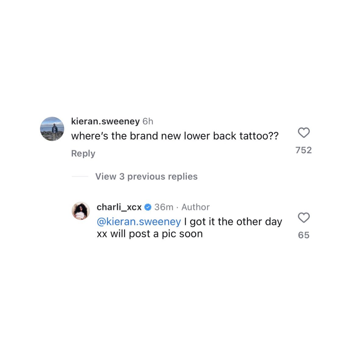 Charli XCX Reveals Her Lower Back Tattoo