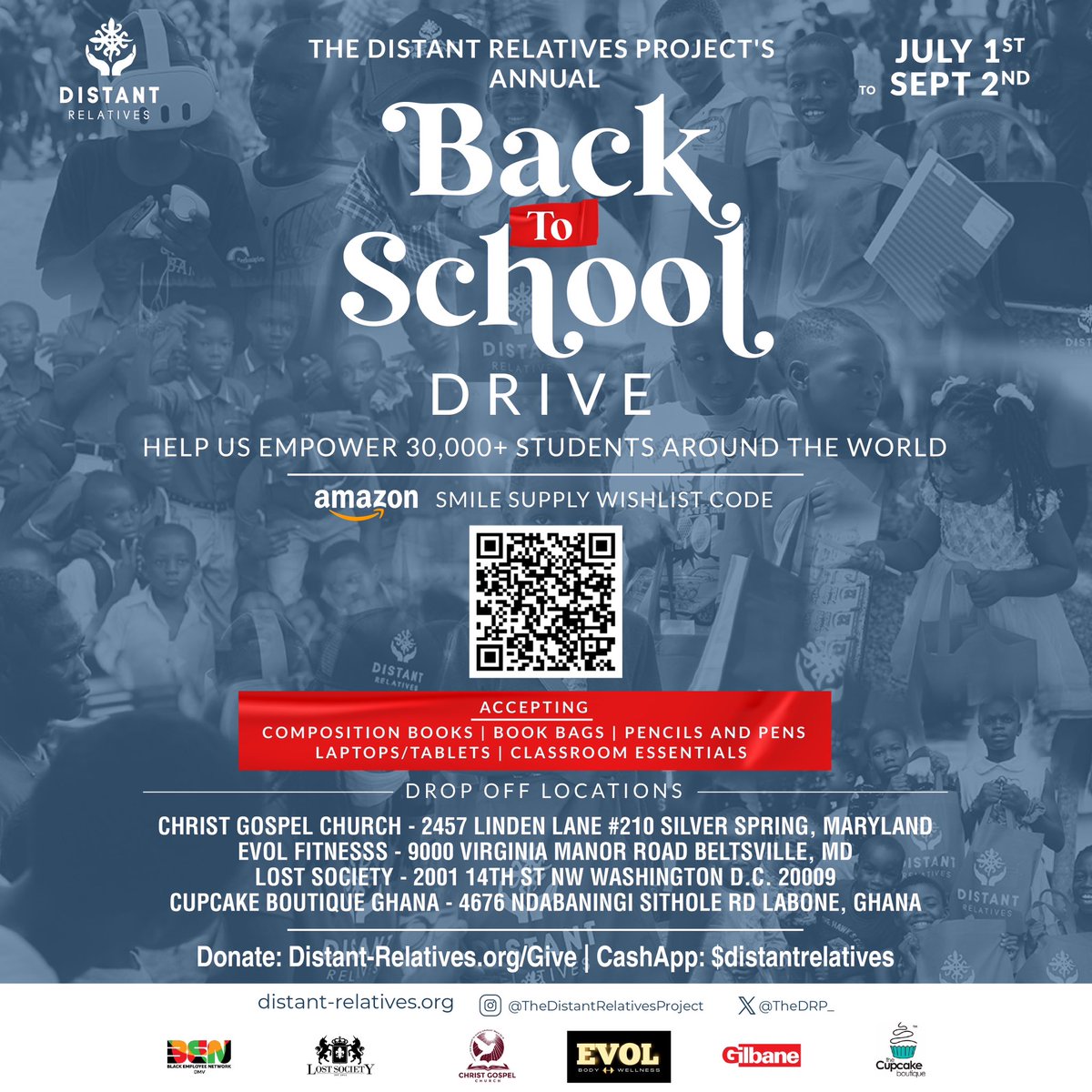 TheDRP_'s tweet photo. The DRP is excited to announce our 6th Annual Back-to-School Drive under our education pillar. 

These items will be distributed to ward 7/8 students here in Washington, DC and students in Jamaica, Nigeria, Ghana, and Ethiopia.

https://t.co/Vn646tYf3s https://t.co/EElOlfjqsx