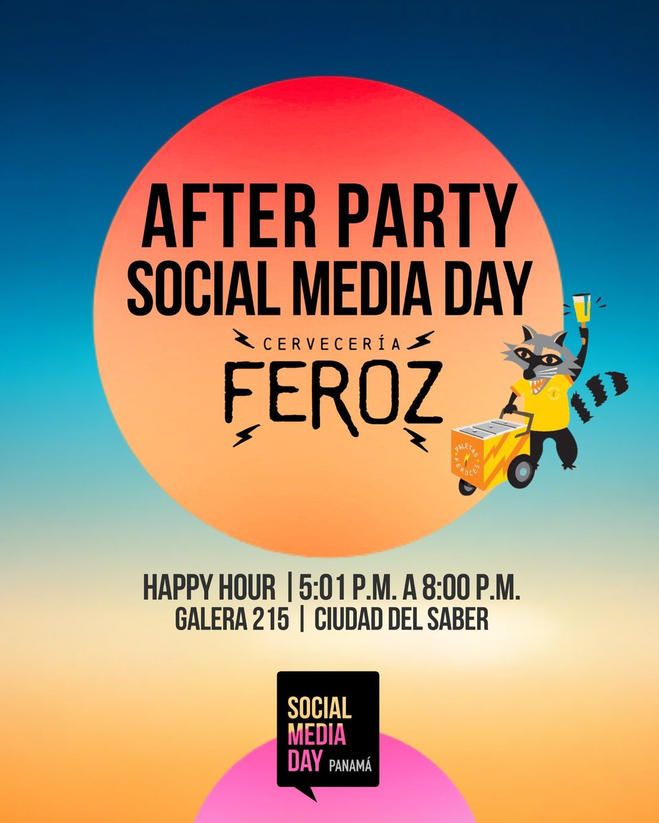 SMDayPA's tweet photo. 🍻...y porque esto también merece un brindis, después de las charlas del Centro de Convenciones nos vamos al after en el Taproom de @cerveceriaferoz

🍺 Feroz tendrá un happy hour con medio precio en cervezas draft de la casa.

#smdaypa https://t.co/GjSYfbQoqU