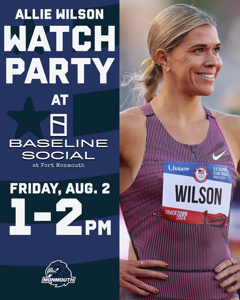 MonmouthHawks's tweet image. Allie Wilson Watch Party ✔️

Join us to watch Allie run in the Olympics on Friday at Baseline Social!

#FlyHawks