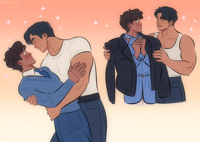 Tan &amp; Alex (50s AU) 