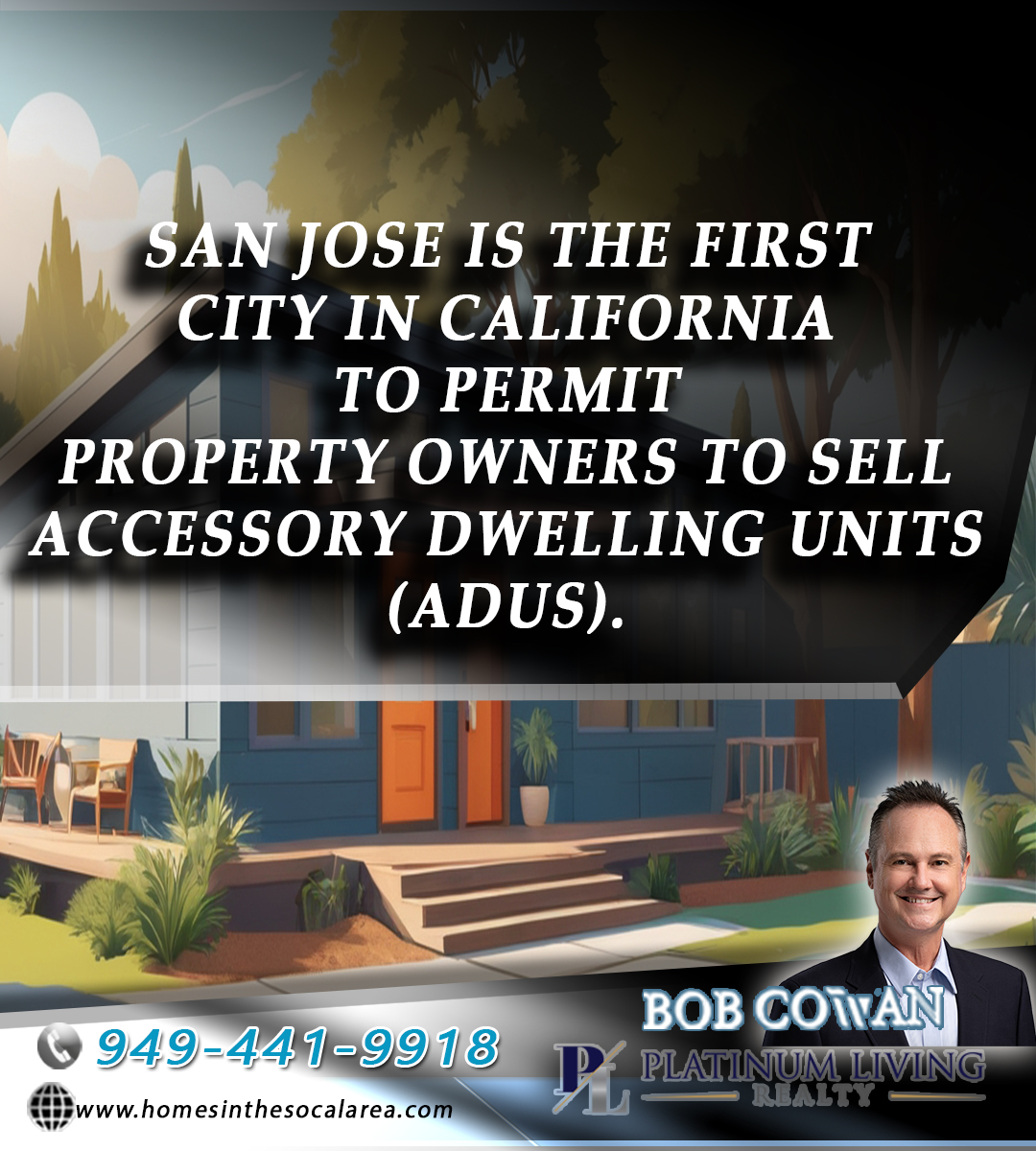 bobcowanrealtor's tweet image. San Jose has become the first city in California to authorize the sale of accessory dwelling units (ADUs), 

You can find out more about this topic by going to my blog at:
homesinthesocalarea.com/.../blc85e497b…

#homesellingtips #homesellingprocess #SellingADU #SellingAccessoryDwelling