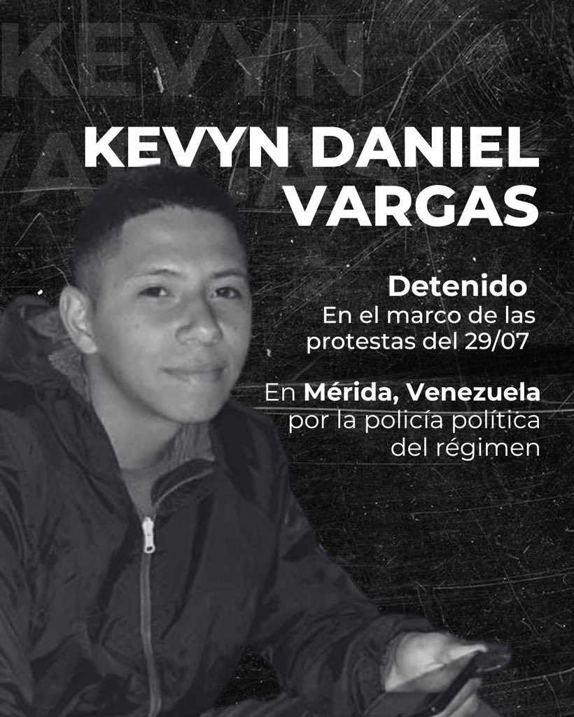 ¡JUSTO AHORA!

Detenidos Kevyn Vargas, Armis Ñañez y Reiner Díaz en el marco de las protestas de esta tarde 29 de julio de 2024 en manos de la política política de régimen de NICOLÁS MADURO.

#LIBERTADPARATODOS