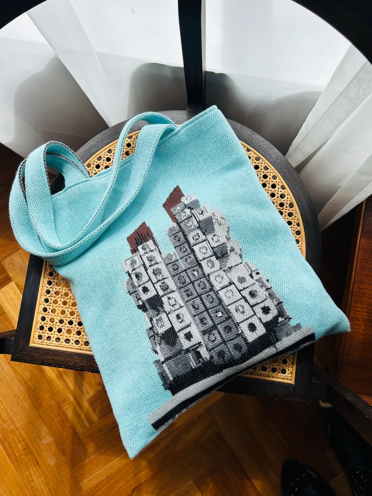 編み物堀ノ内中銀カプセルタワービルニットバッグ