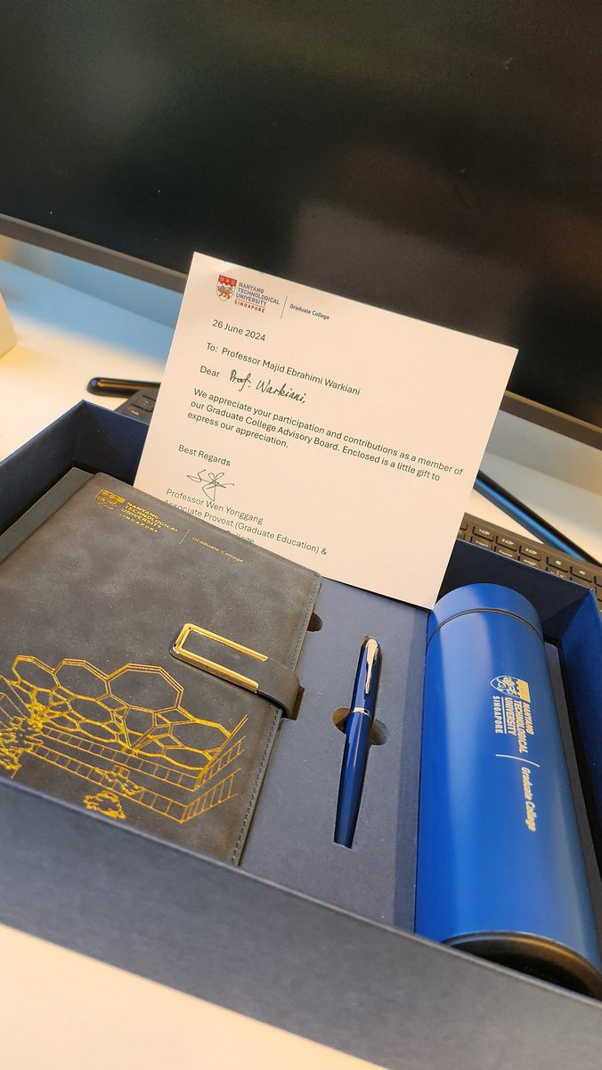 Majid Ebrahimi Warkiani (@majidew) on Twitter photo I am deeply grateful for the thoughtful gift box that my alma mater sent me in recognition of my contributions to graduate school. This gesture means a great deal to me and serves as a wonderful reminder of the time I spent <a href="/NTUsg/">NTU Singapore</a> 🙏❤️
#NTU #Singapore #almamater I am deeply grateful for the thoughtful gift box that my alma mater sent me in recognition of my contributions to graduate school. This gesture means a great deal to me and serves as a wonderful reminder of the time I spent <a href="/NTUsg/">NTU Singapore</a> 🙏❤️
#NTU #Singapore #almamater