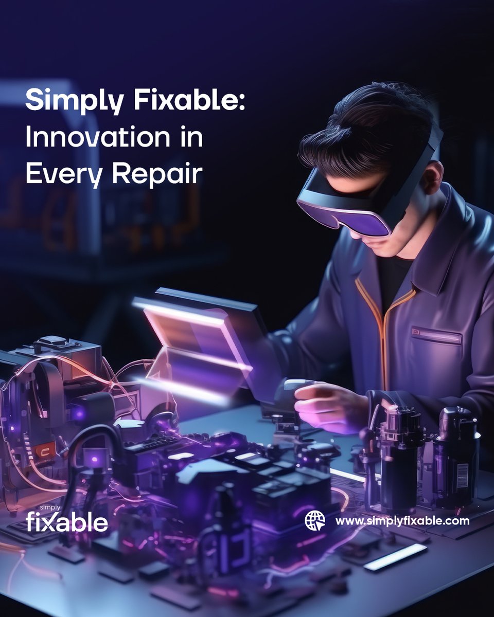 Simply_Fixable's tweet image. Our mission at Simply Fixable is to modernize the tech repair industry with innovative solutions. From cell phones to household appliances, we provide top-notch repair services and management tools. Join us on this journey! 
 _
 #Innovation #RepairIndustry #SimplyFixable