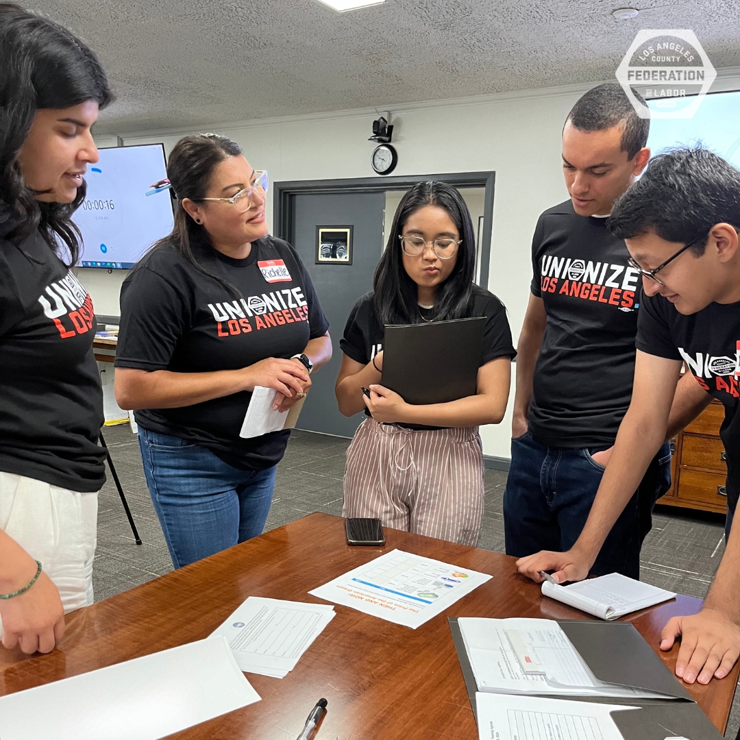LALabor's tweet photo. This past weekend, we hosted our first ever #NEXTGENOI & invited young labor activists to learn the fundamentals of organizing & couldn't be more excited for the #NextGen of the #LALabor Movement! ✊ #NextGenOI #LALabor #1U #SolidarityIsPower https://t.co/MZvYiJo4iC