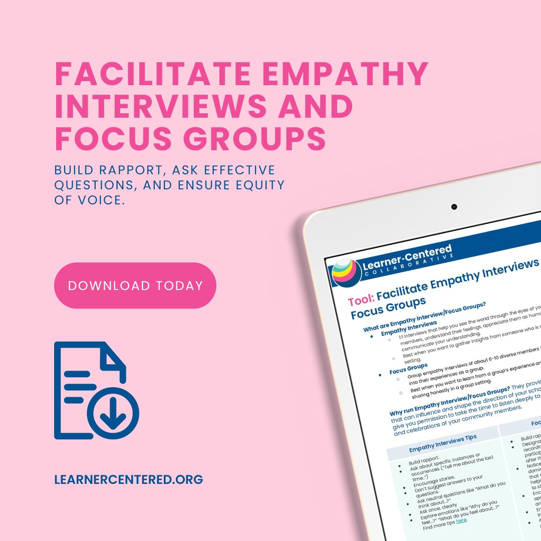Our Empathy Interview and Focus Group Tool provides a comprehensive guide building rapport, asking effective questions, and ensuring equity of voice: hubs.ly/Q02JjqHY0
