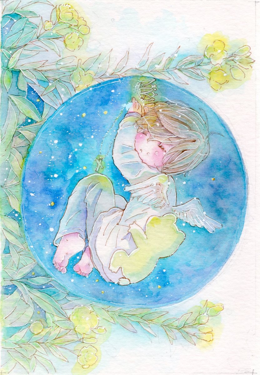 「おはようございます毎日暑いですね「真夏の世の夢」どうか大丈夫だと 」|チコリ@✨🐸羽根🪶としっぽ展のイラスト
