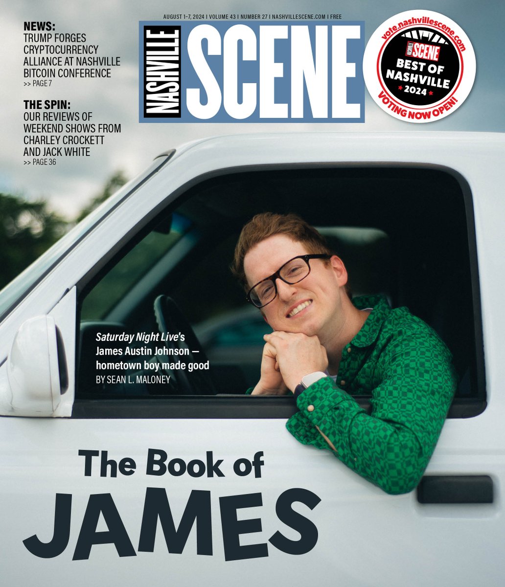 Nashville Scene (@nashvillescene) on Twitter photo The Book of James: <a href="/nbcsnl/">Saturday Night Live - SNL</a>'s James Austin Johnson (@shrimpJAJ) β hometown boy made good.
nashvillescene.com/arts_culture/cβ¦ The Book of James: <a href="/nbcsnl/">Saturday Night Live - SNL</a>'s James Austin Johnson (@shrimpJAJ) β hometown boy made good.
nashvillescene.com/arts_culture/cβ¦