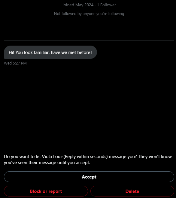 bro why all my dms are like this :(
when I gonna receive a msg : we're happy to invite you for interview to hire you as ...