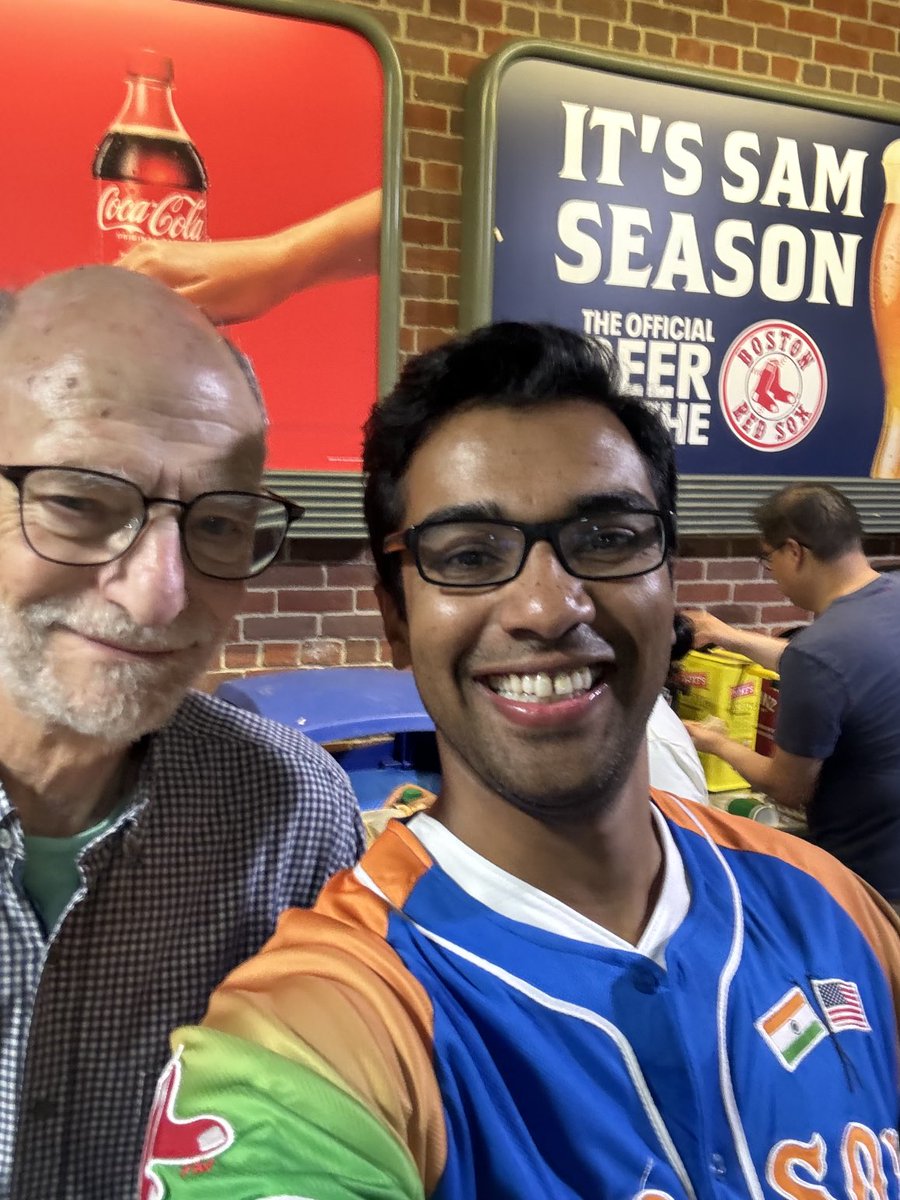 Post_Dogg's tweet image. Casual Nobel laureate sighting at the redsox @BrandeisU @RedSox #redsoxindia2024