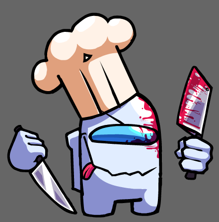 To celebrate us now having a community server, we'd like to reveal a new character!

White the Chef! The 2nd opponent of the Air Ship! (Design not final)

He's a devious impostor who can cook some great meals! But with some questionable ingredients...