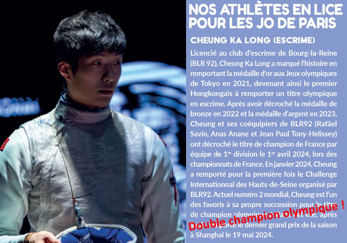 Toutes nos félicitations à #EdgarCheungKaLong 🇭🇰, qui remporte, au bout du suspens, son 2ème titre de champion olympique en #fleuretmasculin 🤺
Le tireur de <a href="/BLR92ESCRIME/">BLR 92</a> apporte une 2ème médaille d'or à notre ville 🙌!
#JOParis2024 #fencing 
#BourglaReine #TerredeJeux
🥇🥇
👇