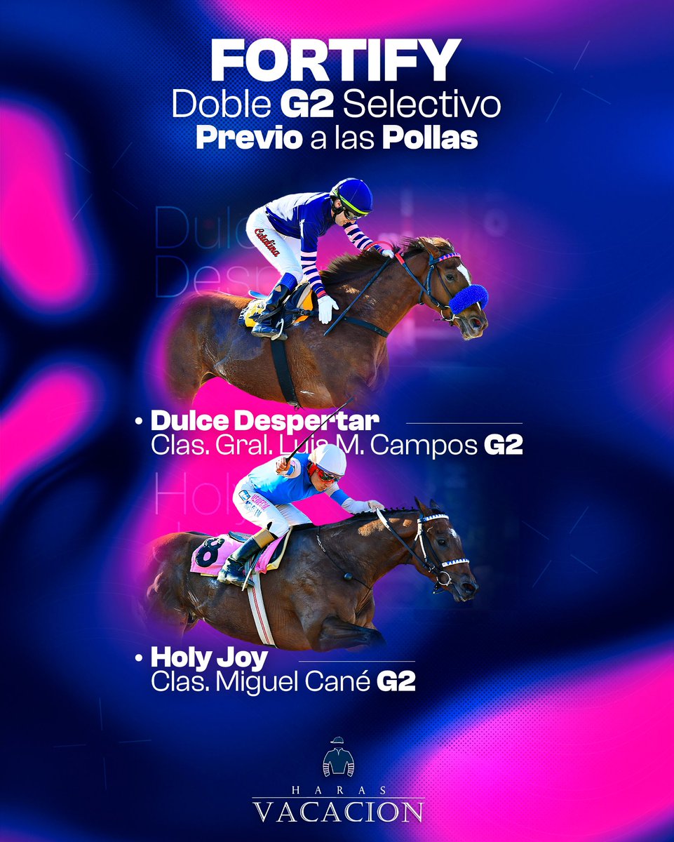 HarasVacacion's tweet image. FORTIFY y el paso previo a las Pollas‼

Dulce Despertar, criada en Haras Vacacion, y Holy Joy, criado en Haras Firmamento, fueron las figuras del fin de semana🙌

Felicitamos a los equipos de trabajo de ambas cabañas😎