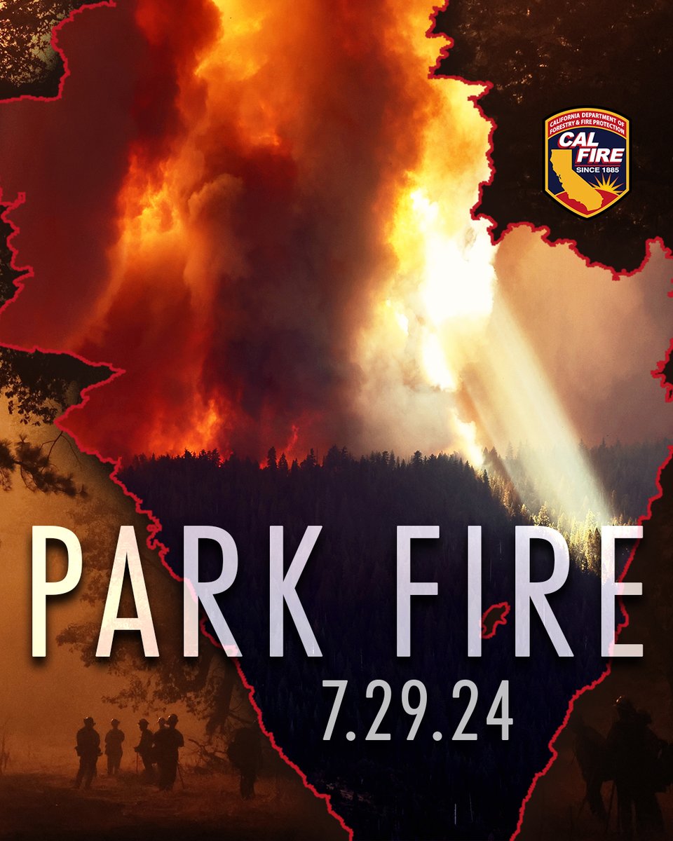 CAL_FIRE's tweet photo. The #CALFIRE has nearly 4,900 personnel assigned to the #ParkFire -- now the sixth-largest wildfire in state history.
CAL FIRE and partner resources -- aided by favorable weather -- have gained 12 percent containment of the massive wildfire near Chico, at the time of this post.
Resources Assigned include:
More than 430 engines
More than 150 dozers
Over 100 water tenders
Nearly 100 hand crews
Stay updated on the latest developments at: https://t.co/Rf7BVGXnBh
Photos by Captain Robert Foxworthy.
#Firefighters #Wildfires