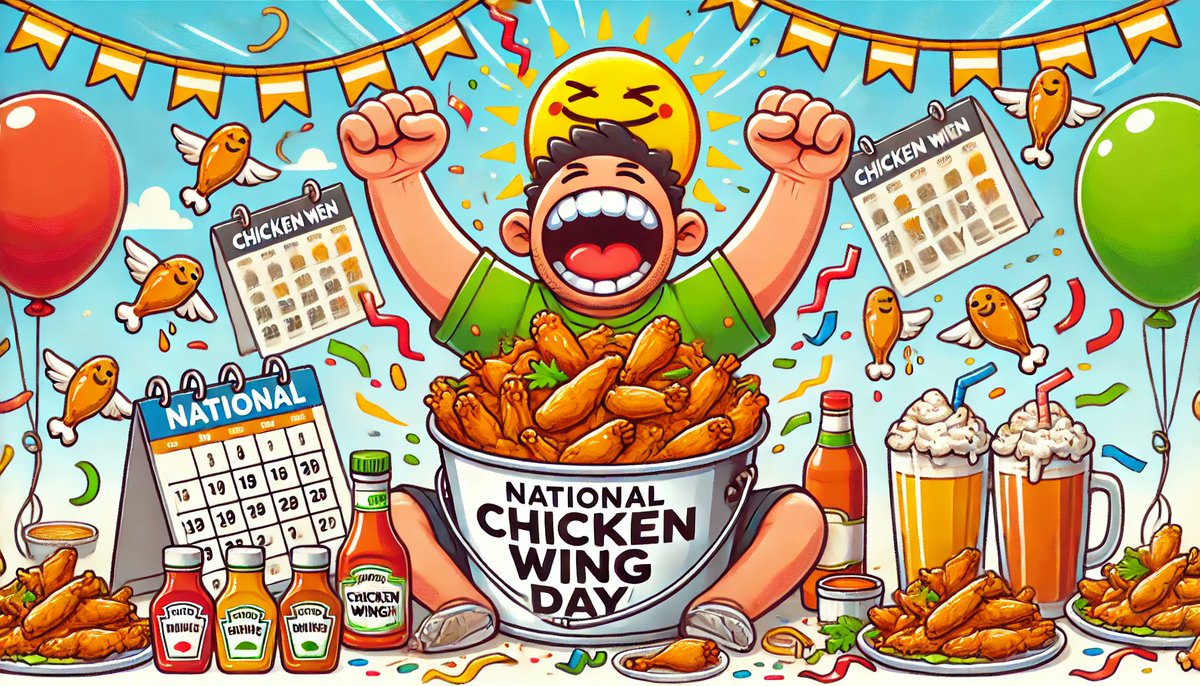 RedOutaux's tweet image. When it's National Chicken Wing Day and you realize it's the best day ever. 🍗🔥 
#ChickenWingDay #FoodieLife #WingsForDays