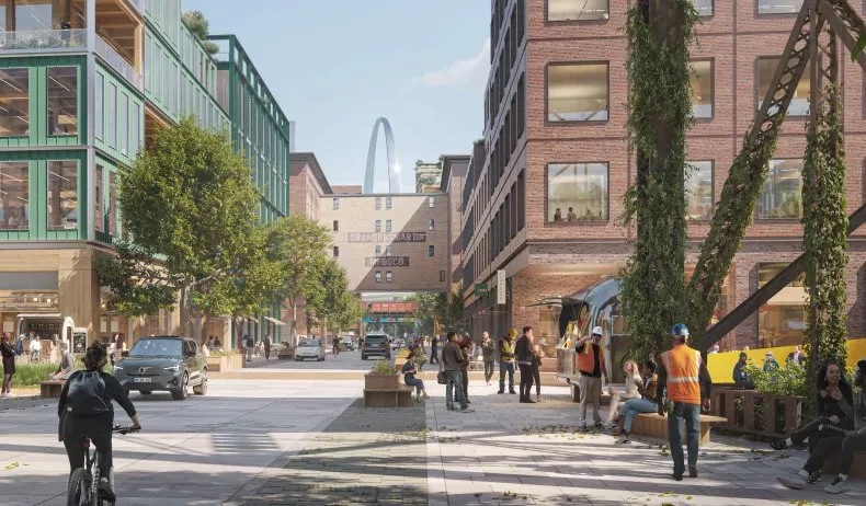 GreaterSTLinc's tweet photo. $1.2 BILLION INVESTMENT — Gateway South, a transformational, 95-acre multi-phase redevelopment planned for @DowntownStLouis, was recently featured in national news magazine @Newsweek: https://t.co/GjX15uaILZ

📸 Good Developments Group https://t.co/tuFArIw7zw