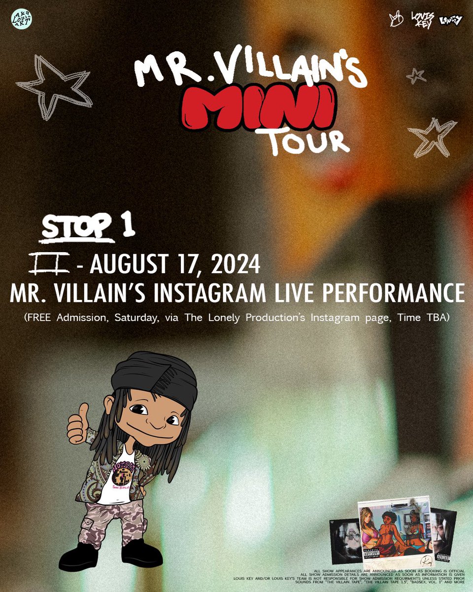 akalouiskey's tweet photo. UPDATE UPDATE UPDATE ‼️😈
Hope to see you there … #villainfam ✌🏼 #minitour #tourlife #explore #LOUIE #daytonohio https://t.co/HMeBCGvvR5