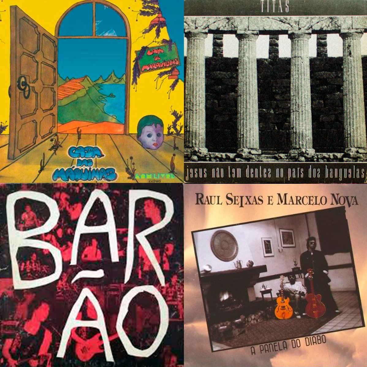 BartholoMarcel's tweet photo. #classicosdorockbrasil
#dicadesom
#efeitoimoral

Casa das Maquinas - Lar de Maravilhas (1975)
Titãs - Jesus não tem dentes no país dos banguelas (1987)
Barão Vermelho- Ao vivo (1989)
Raul Seixas e Marcelo Nova- A Panela do Diabo (1989) https://t.co/yNH7J6mrTZ