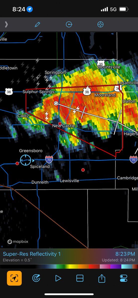 Heading towards this little tornado warned storm in Indiana