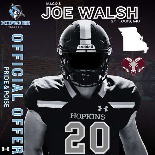 Joe Walsh (@joewalsh2025) on Twitter photo I’m very excited to announce that, after an awesome Zoom call with <a href="/CoachWodicka/">Dan Wodicka</a> and the rest of the JHU coaching staff, I have received my first offer to play college football at Johns Hopkins University! <a href="/BouchardFred/">Fred Bouchard</a> <a href="/coachyoungman/">Cameron Youngman</a> <a href="/Raybarnes686gm1/">Raybarnes686@gmail.com</a> <a href="/MICDSfootball/">MICDS Rams Football</a> I’m very excited to announce that, after an awesome Zoom call with <a href="/CoachWodicka/">Dan Wodicka</a> and the rest of the JHU coaching staff, I have received my first offer to play college football at Johns Hopkins University! <a href="/BouchardFred/">Fred Bouchard</a> <a href="/coachyoungman/">Cameron Youngman</a> <a href="/Raybarnes686gm1/">Raybarnes686@gmail.com</a> <a href="/MICDSfootball/">MICDS Rams Football</a>