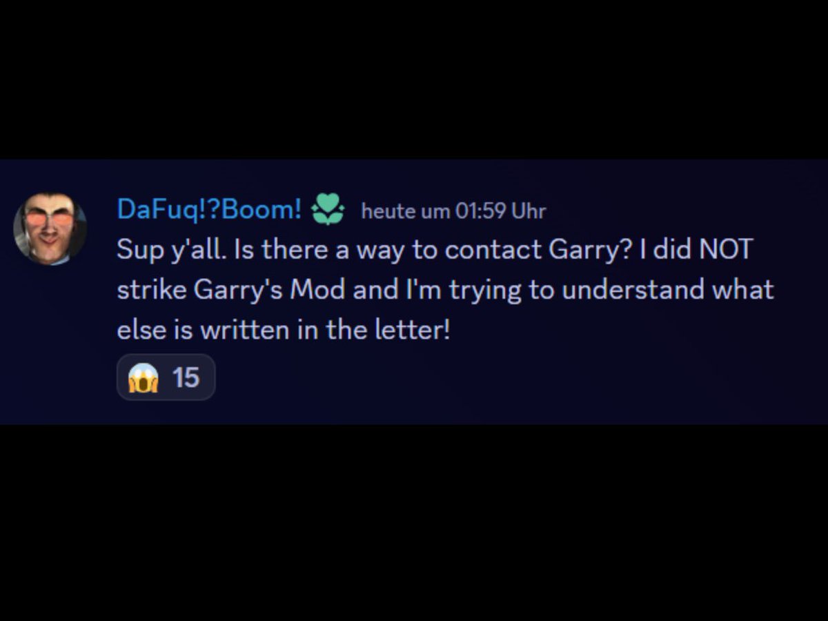 freakyrobotlove's tweet photo. GUYS DAFUGBOOM JOINED GARY DISCORD SERVER AND SAID THIS https://t.co/43EEphD9rP