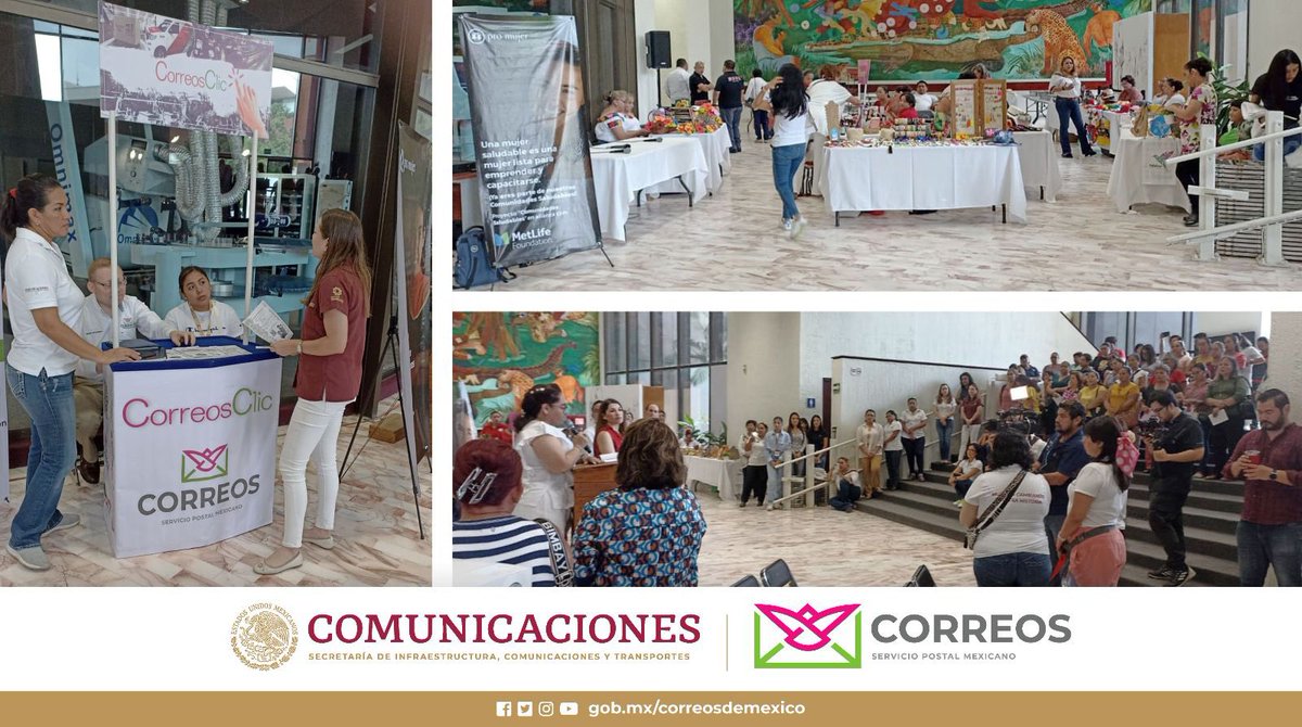 CorreosdeMexico's tweet photo. Jornada Gratuita #ComunidadesSaludables @promujer. Se llevaron actividades de salud, talleres con artesanos, venta de productos de emprendedoras, charlas y capacitaciones. 

#CorrreosClic estuvo presente, dando a conocer nuestra plataforma de comercio electrónico. https://t.co/KHpTImuwj8