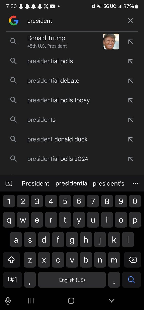 utopiajj's tweet photo. @elonmusk He came up 1st before I even finished typing president! https://t.co/xFHMUPvu9Q