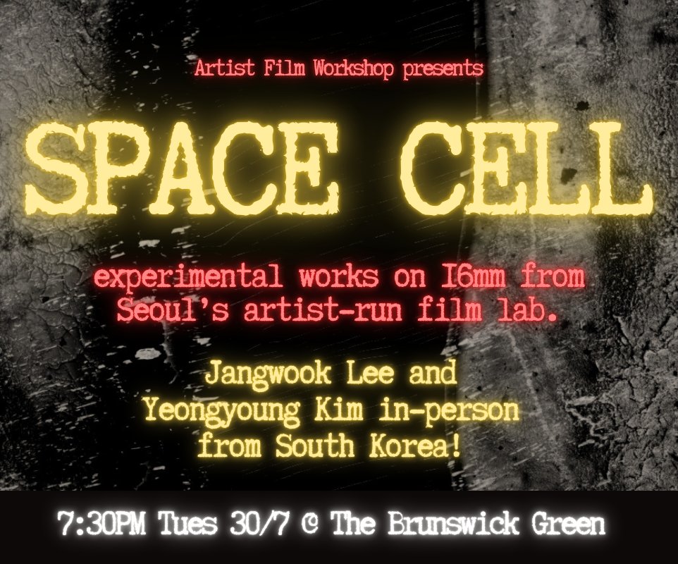 AfwFilm's tweet photo. Tonight we welcome filmmakers Jangwook Lee and Yeongyoung Kim for an in-person presentation of 16mm films from their artist-run lab Space Cell in Seoul, South Korea.
$10 tix on the door -- kicking off at 7:30pm.
https://t.co/JQusSq5MPF https://t.co/2seMwiZztb