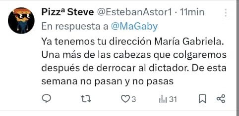 Denuncio la amenaza que me hacen directamente a través de las redes sociales. Así actúa el fascismo. Fiscal General <a href="/TarekWiliamSaab/">Tarek William Saab</a> le solicito atender el llamado en pro de mi seguridad y la de mi familia. Seguiré ejerciendo mi labor como periodista.