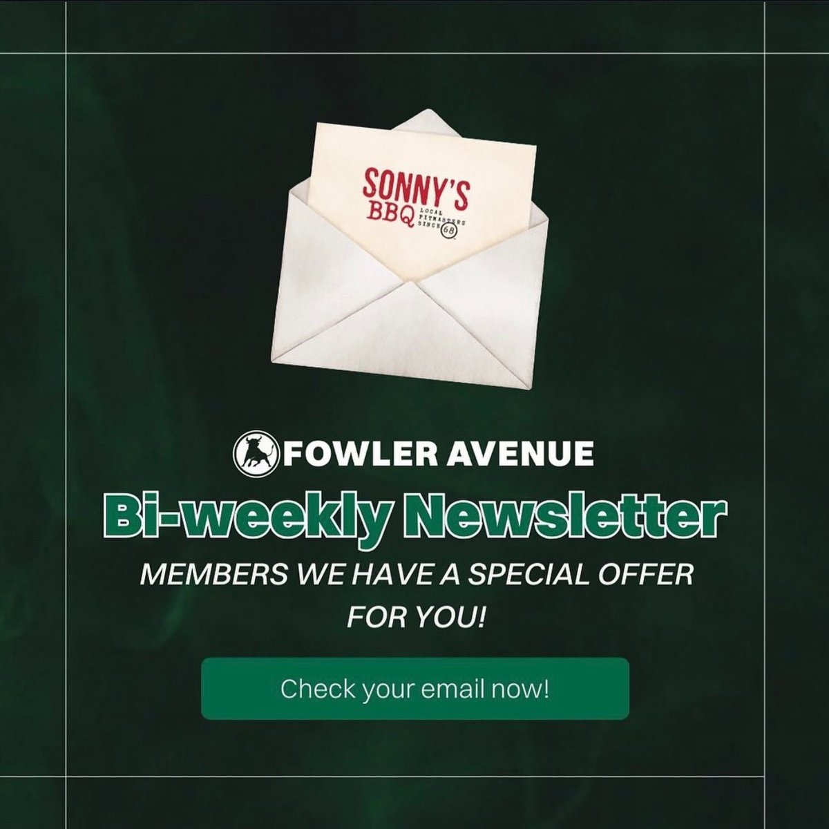 payten singletary (@payten_88) on Twitter photo Attention <a href="/FowlerAvenue/">Fowler Ave Collective🤘</a> members! Don’t miss out—check your emails for an exclusive offer from <a href="/SonnysBBQ/">Sonny's BBQ</a> just for you! Not a member yet? Join today for more exclusive perks and special deals! 🤘🏼 Attention <a href="/FowlerAvenue/">Fowler Ave Collective🤘</a> members! Don’t miss out—check your emails for an exclusive offer from <a href="/SonnysBBQ/">Sonny's BBQ</a> just for you! Not a member yet? Join today for more exclusive perks and special deals! 🤘🏼