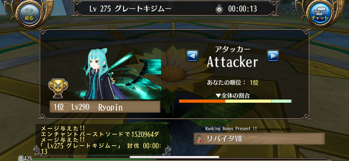 Ryopin12's tweet image. ex12秒！多分これ以上縮まないので動き載せます。これはローズの妨害担当🌹
最後にアタリザ回し撮りしてたけど眠さで反射神経鈍ってたので13で許して欲しい(  ⌯ω⌯ )ᐝ
お誘いありがとうございました！