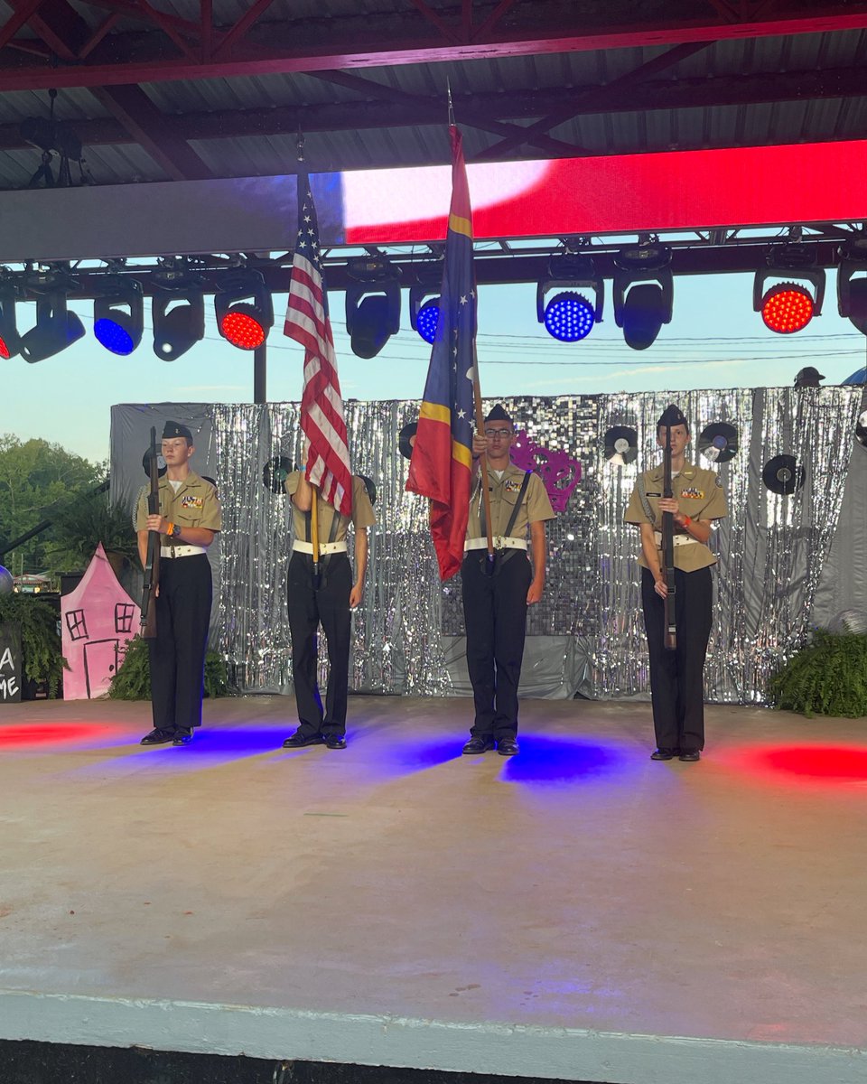 Neshoba Central’s NJROTC presented the colors at the opening of Miss Neshoba County Fair.