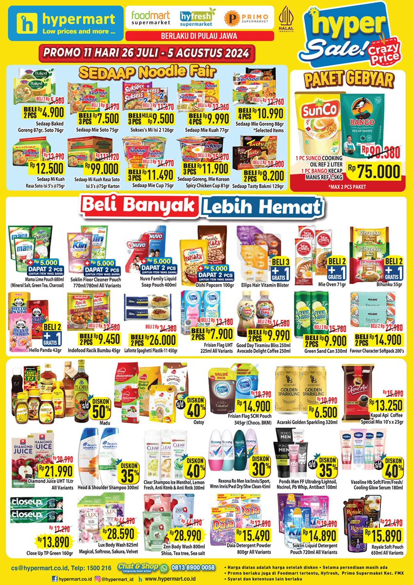 promojsm's tweet image. Promo Diskon Hypermart 30 Juli-1 Agustus 2024
jsm-promo.com/2023/06/katalo…
#hypermart #promohypermart #promo