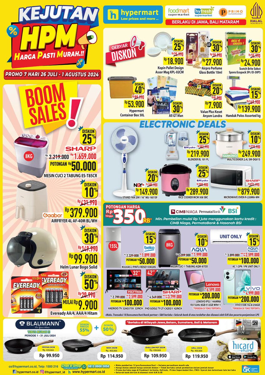 promojsm's tweet image. Promo Diskon Hypermart 30 Juli-1 Agustus 2024
jsm-promo.com/2023/06/katalo…
#hypermart #promohypermart #promo