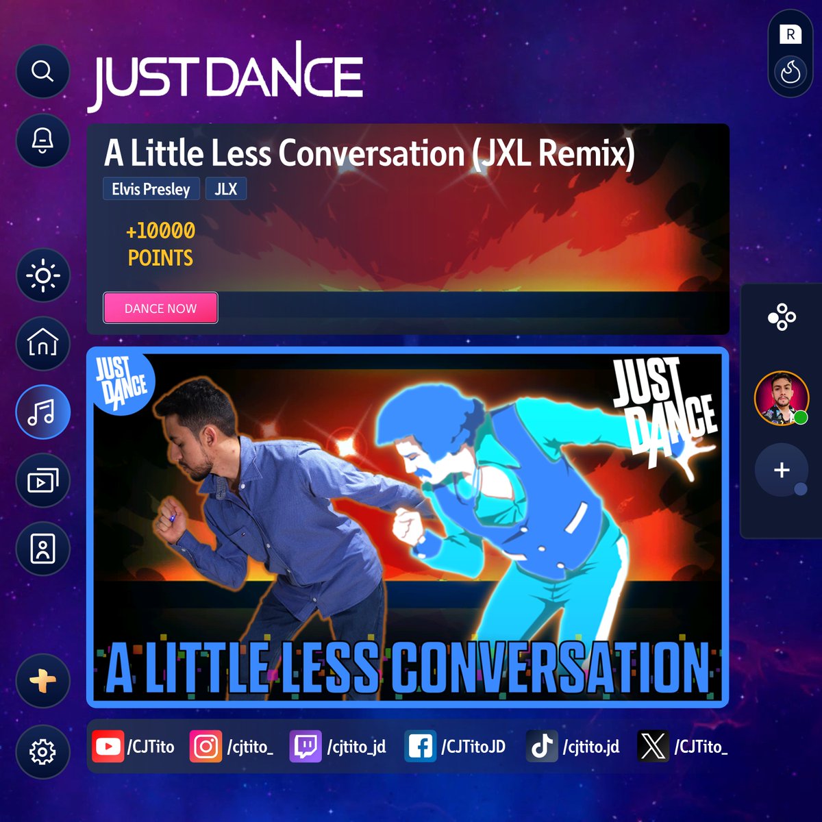 CJTito_'s tweet image. A Little Less Conversation (JXL Radio Edit Remix) – Elvis Presley vs JLX.
Just Dance Gameplay.

Full gameplay on YouTube /CJTito.
Link in bio.

#JustDance #ALittleLessConversation #ElvisPresley #JLX #JustDanceColombia