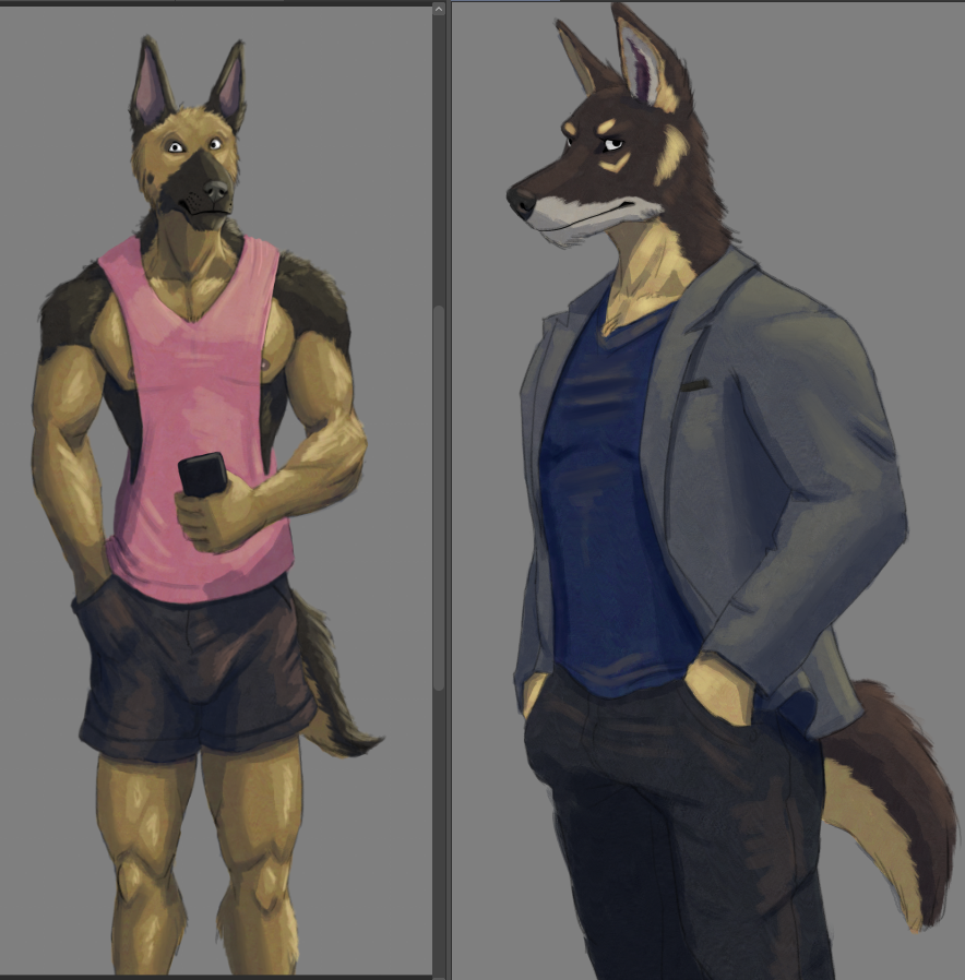 SampsonWoof's tweet photo. WIP art of Marcus and his Uncle Rex #EmpireOfSecretsVN https://t.co/Q3lh0ppHha