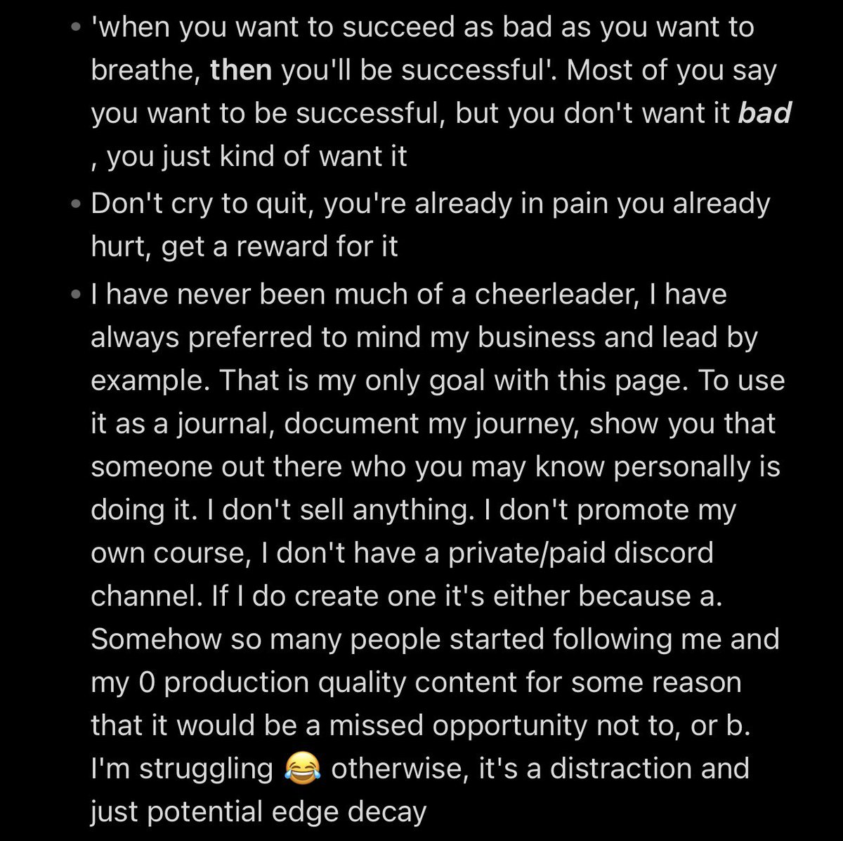 Just some thoughts from this weekend.