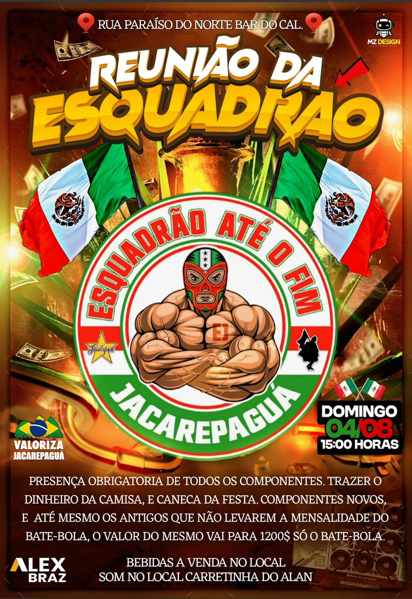 EsquadraoEj's tweet photo. Domingo é dia de QG lotado, vamos pra cima meus amigos e pra dx bem claro TODOS AS TURMAS AMIGAS CONVIDADAS 🇲🇽💪🏾 https://t.co/z0ugO2L5tW