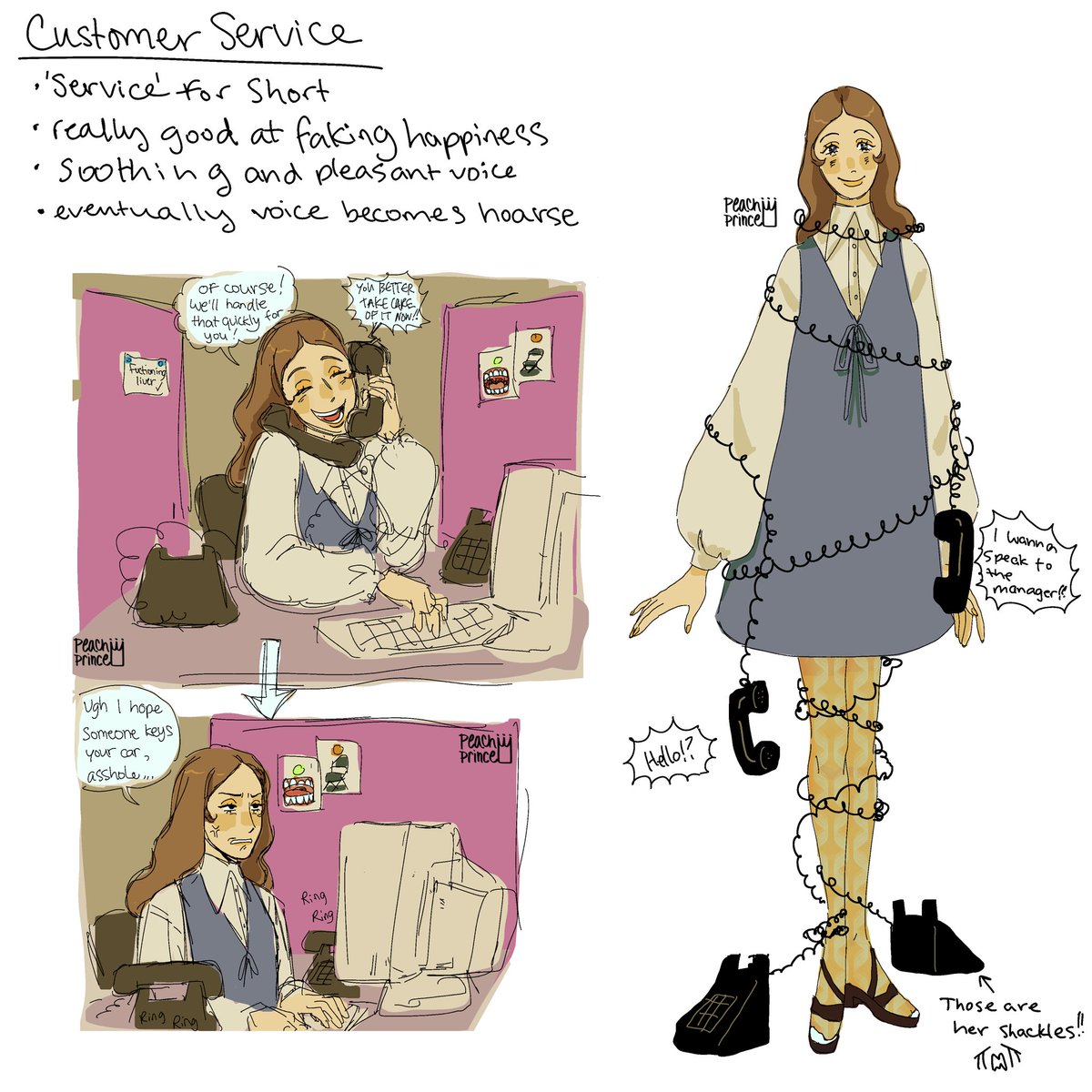 [OC] Another one I may not use often but she’s been cycling thru my mind for a while. She’s an elevator hitch oc 😋✌️