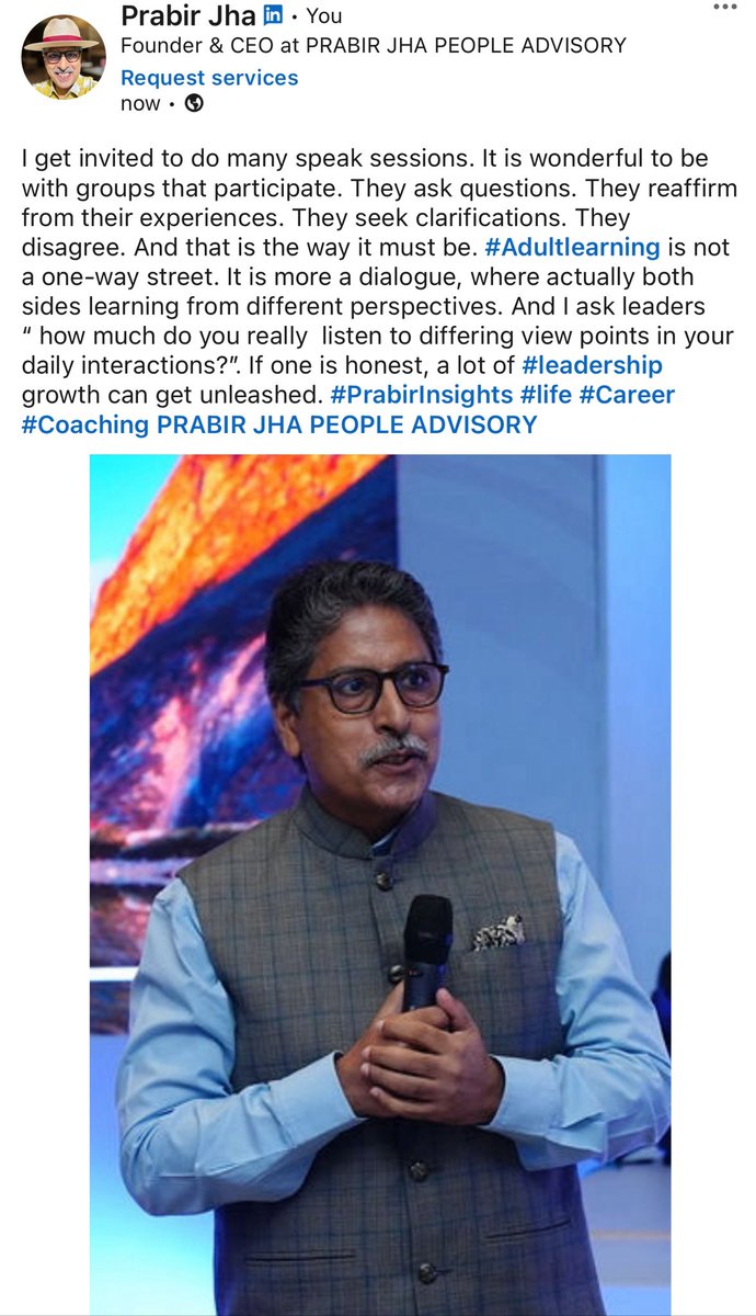 PrabirJha's tweet image. #PrabirInsights #AdultLearning #Leadership #Life #Career #coaching